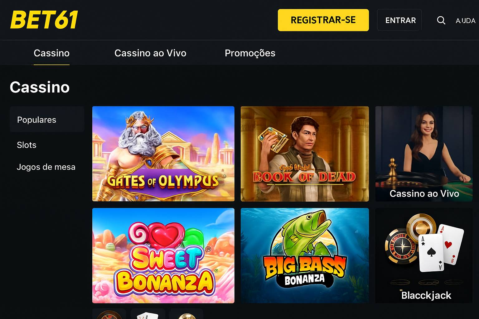 Jogos de cassino online BET61
