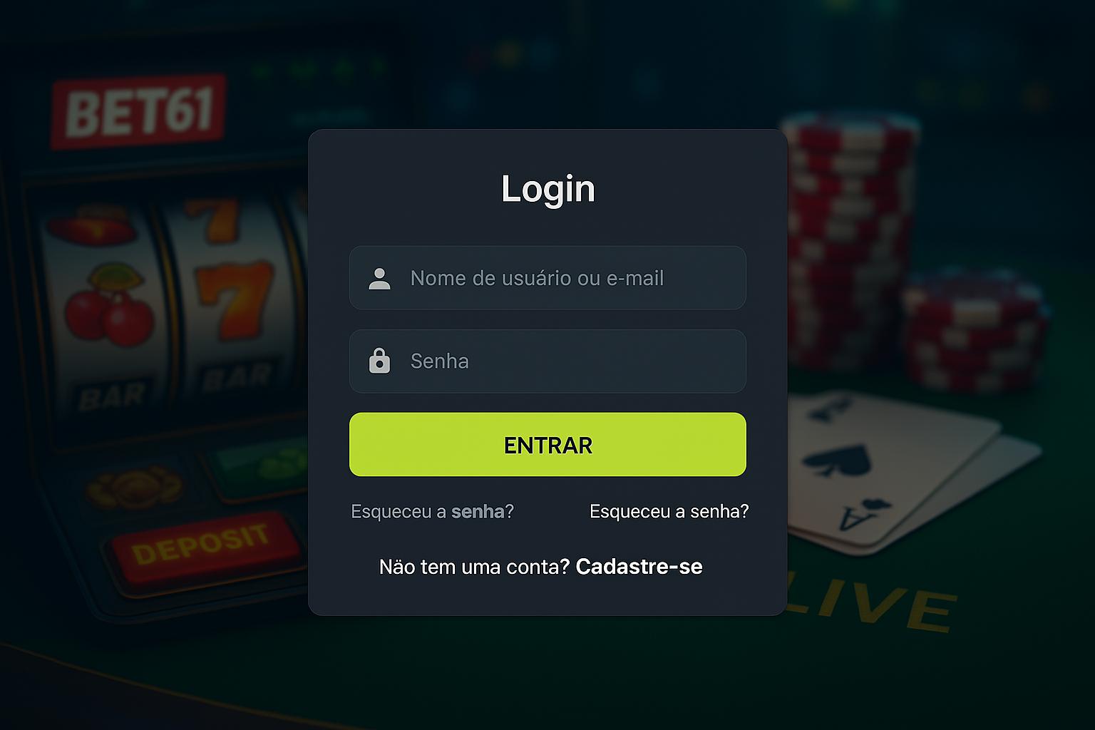 Login no Cassino BET61